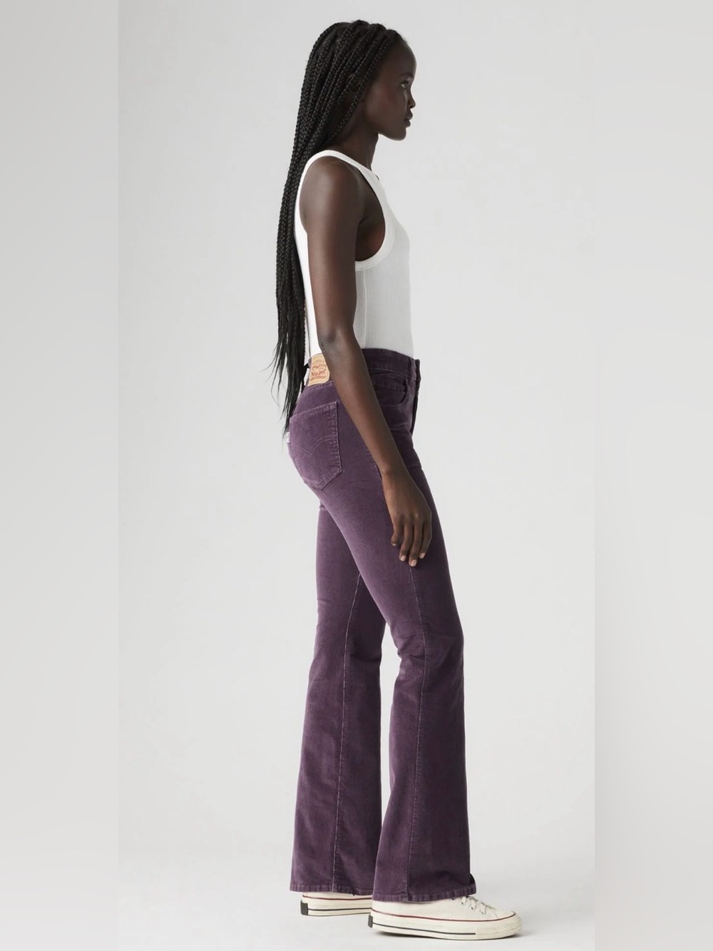 Levi's 726 Women's Dark Plum Corduroy Flare Jeans